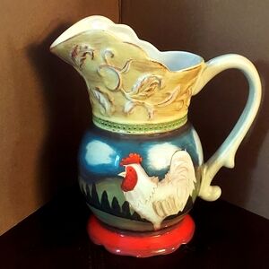 Rooster Pitcher by "Cottage Rooster".